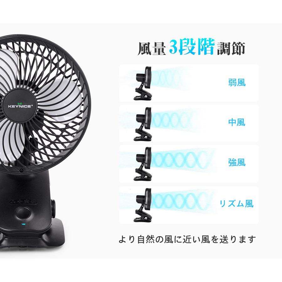 KEYNICE公式ショップ】大口径ファン リズム風 USB扇風機 卓上 自動首