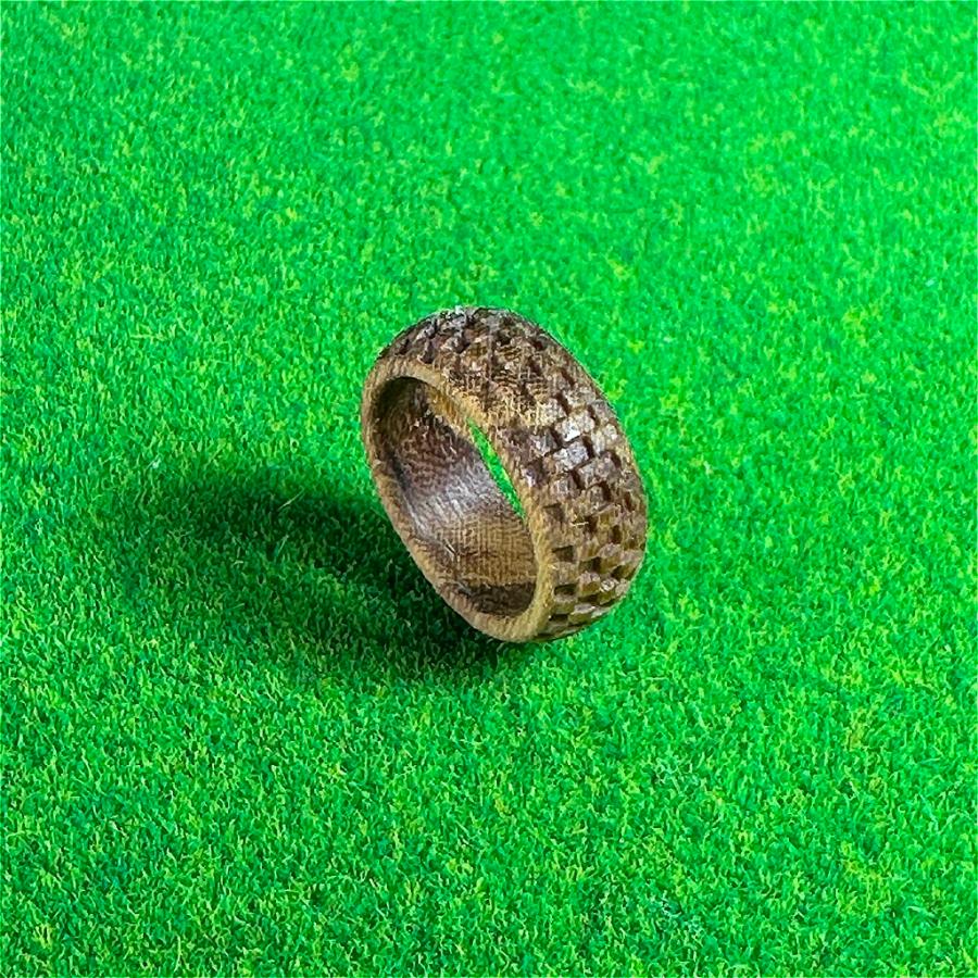 和柄の木製リング（市松模様） |  | 01