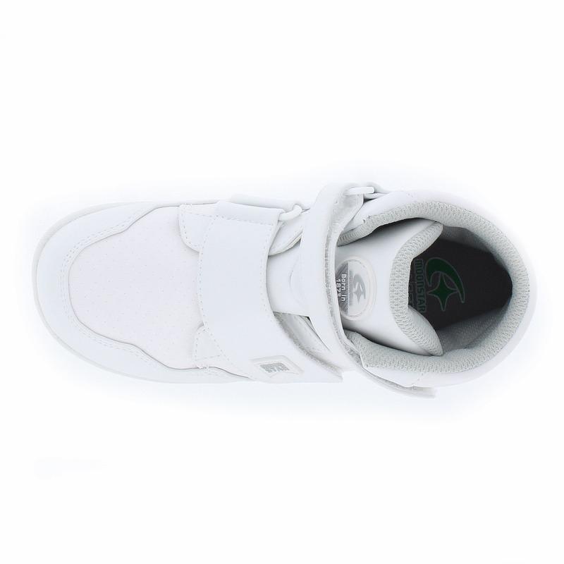 ムーンスター キャロット スニーカー 子供靴 ハイカット ジュニア シューズ 普段履き 運動靴 男の子 女の子 moonstar carrot CR J2103 ホワイト ブラックの画像