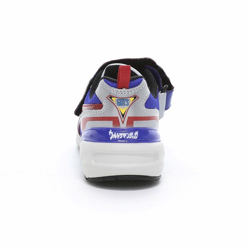 ウルトラマン ティガ スニーカー 光る 子供靴 キッズ シューズ 男の子 靴 ULTRAMAN UT 158LE シルバー moonstar ムーンスター [2026年春夏新作]12月5日発売の画像