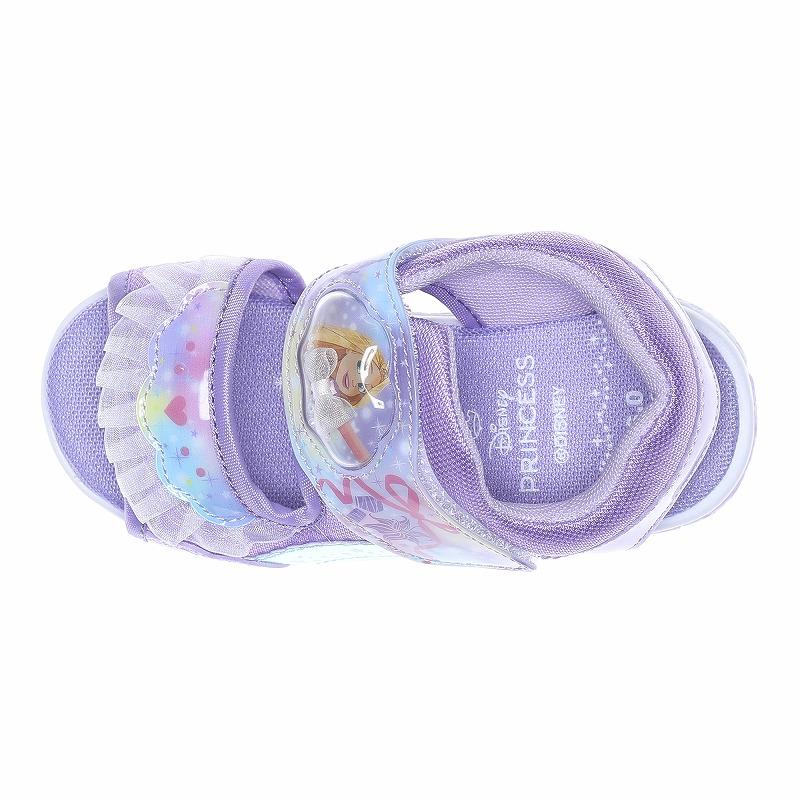ディズニー プリンセス 塔の上のラプンツェル 光る サンダル 子供靴 キッズ サマー シューズ 女の子 Disney DN C1373LE パープル [2026年春夏新作] 3月26日発売の画像