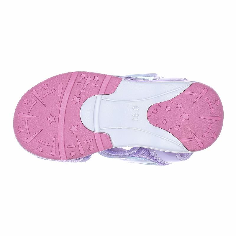 ディズニー プリンセス 塔の上のラプンツェル 光る サンダル 子供靴 キッズ サマー シューズ 女の子 Disney DN C1373LE パープル [2026年春夏新作] 3月26日発売の画像