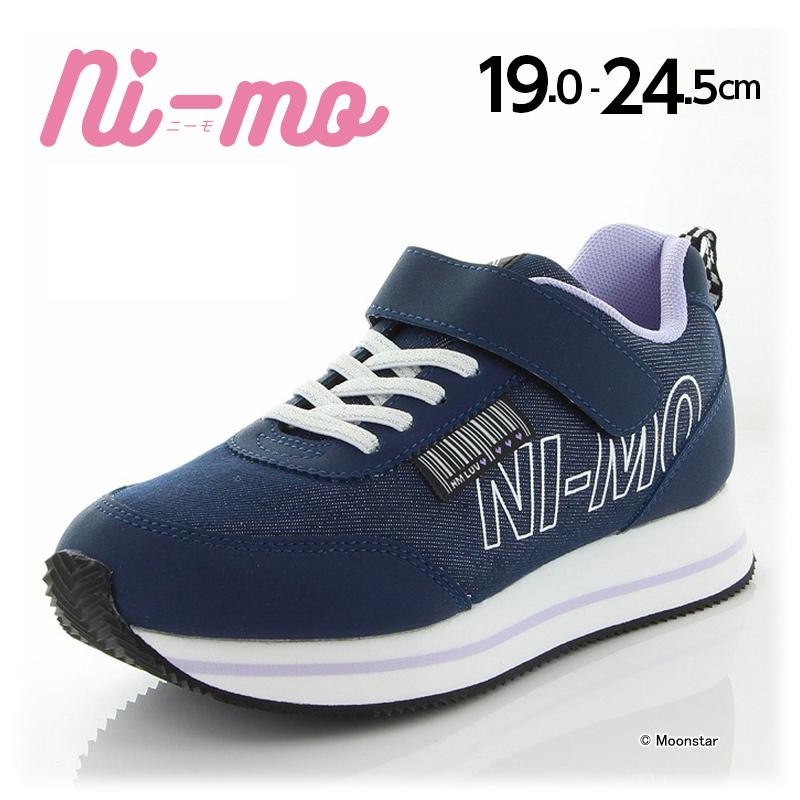 ムーンスター ニーモ セール 女の子 子供靴 J030 ジュニアスニーカー NM （人気激安） ネイビー moonstar 選択