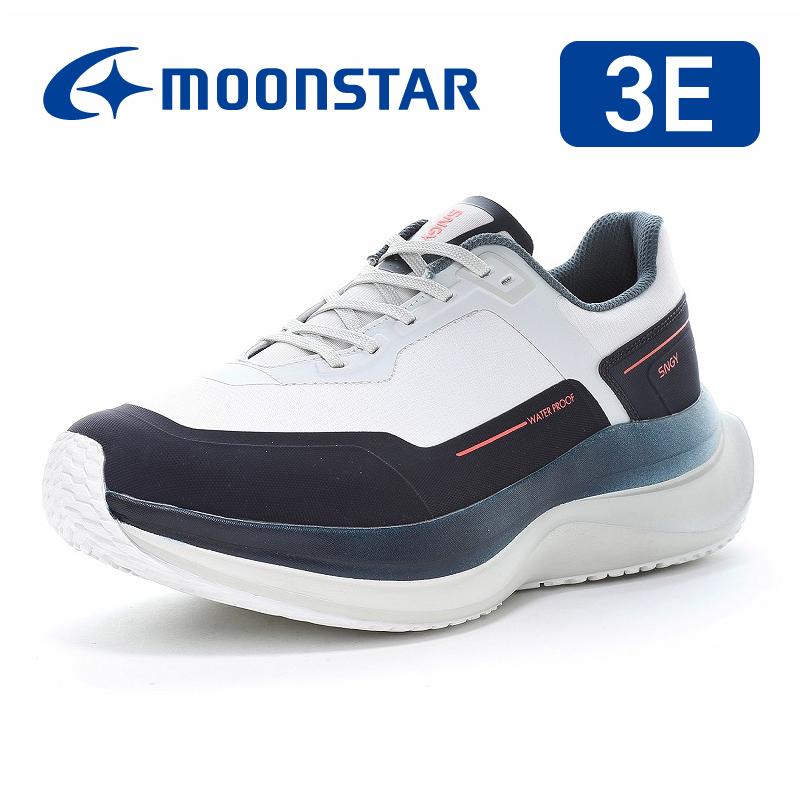 ムーンスター スニーカー 透湿防水 幅広 3E メンズ レディース ウォーキング シューズ 靴 moonstar SNGY UV04 ホワイト/ネイビー