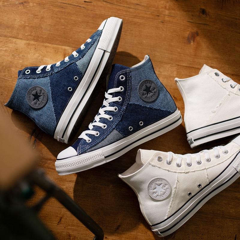 コンバース CONVERSE スニーカー メンズ レディース オールスター （Ｒ） デニムパッチワーク HI ネイビー ALL STAR シューズ [2024年夏新作] 3月22日発売｜moonstar｜02