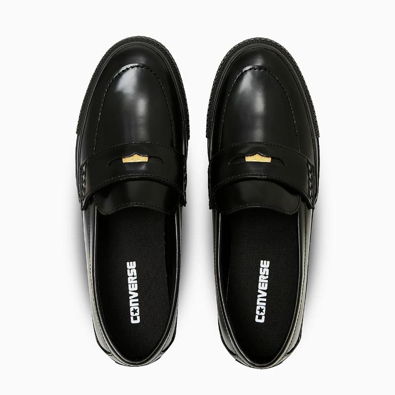 ✨美品✨コンバース オールスター ローファー【24.5】ブラック レザー ALL STAR コンバース CONVERSE スニーカー 本革 革靴 レザー メンズ