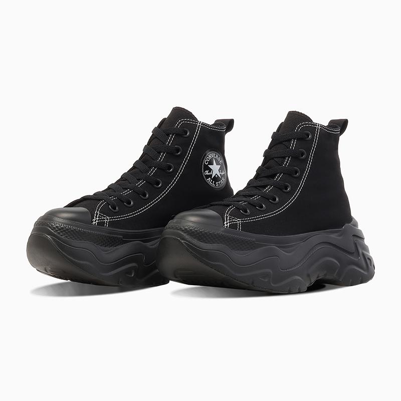 CONVERSE ブラック スニーカー 厚底　ランスターハイク 24.5 ALL STAR コンバース CONVERSE 厚底 スニーカー メンズ レディース