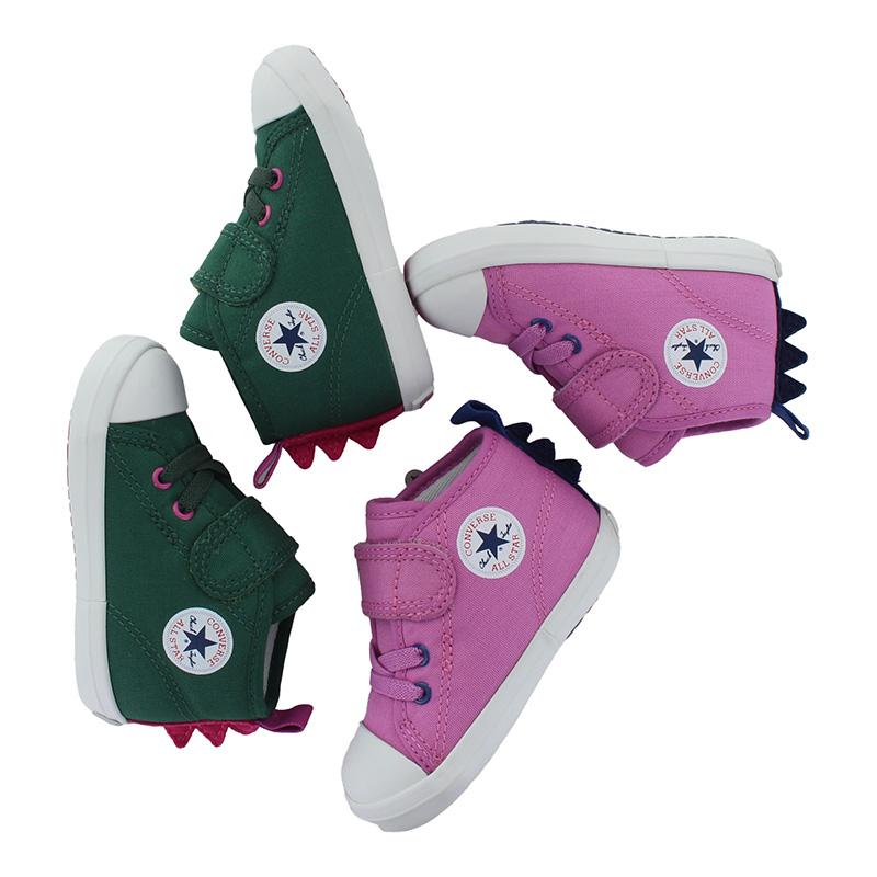 コンバース CONVERSE ベビー スニーカー 子供靴 ベビー オールスター N ダイナソー V-1 グリーン/ピンク ALL STAR シューズ 出産祝い [2024年春新作] 新値5月1日｜moonstar｜14