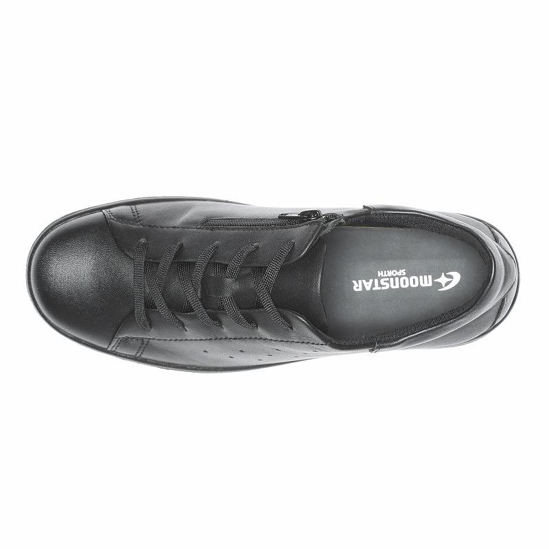 ムーンスター スポルス レディース スニーカー 幅広 4E 防滑 撥水 本革