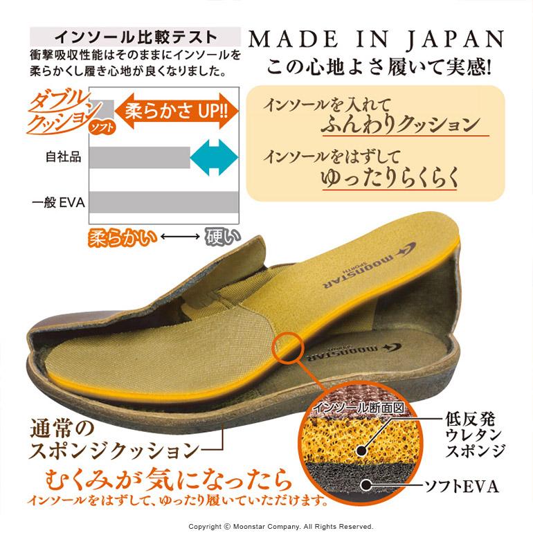 ムーンスター スポルス スニーカー レディース 日本製 本革 革靴 軽い