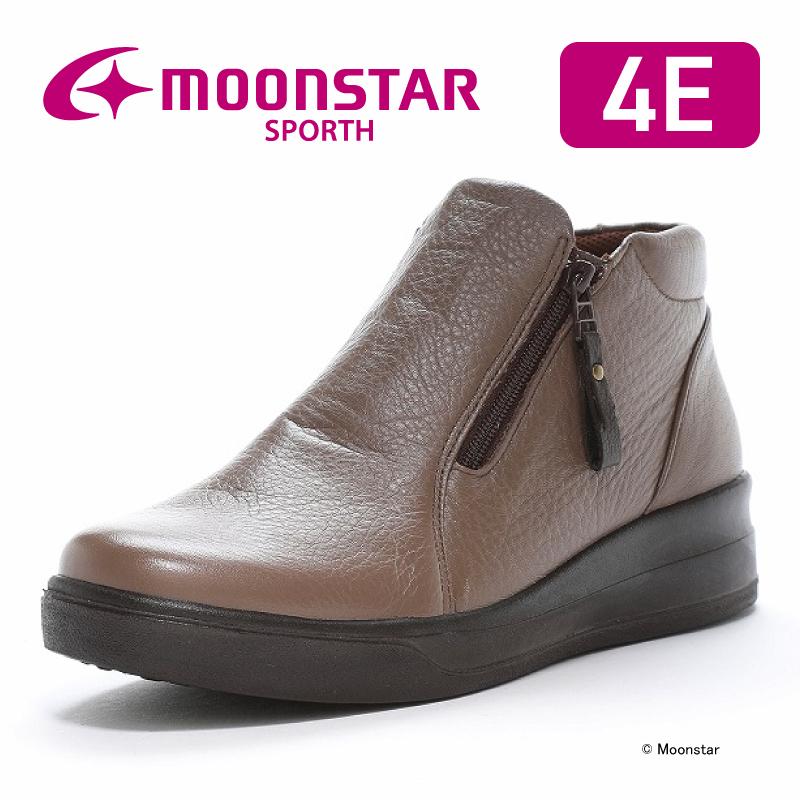 ムーンスター スポルス スニーカー 日本製 本革 革靴 幅広 4E 撥水