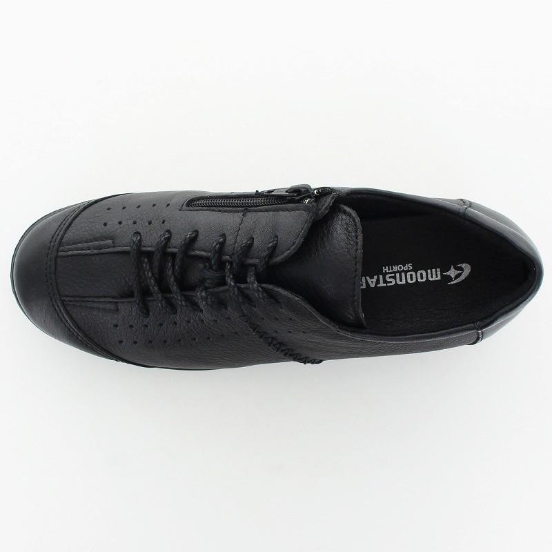 ホットセール 梅雨 スニーカー 幅広4E スポルス 本革 moonstar ムーン