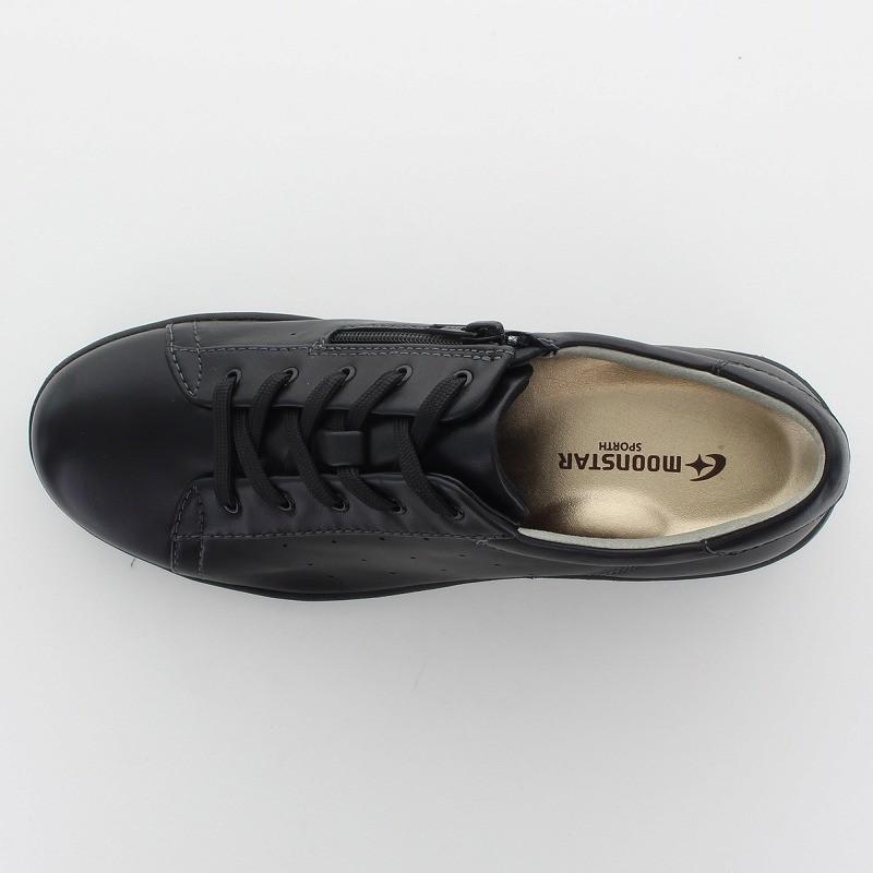 ムーンスター スポルス レディース スニーカー 幅広 3E 本革 革靴 撥水