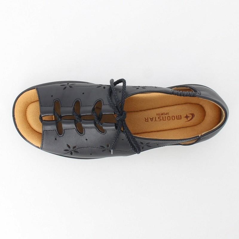 ムーンスター スポルス サンダル 日本製 本革 革靴 レディース