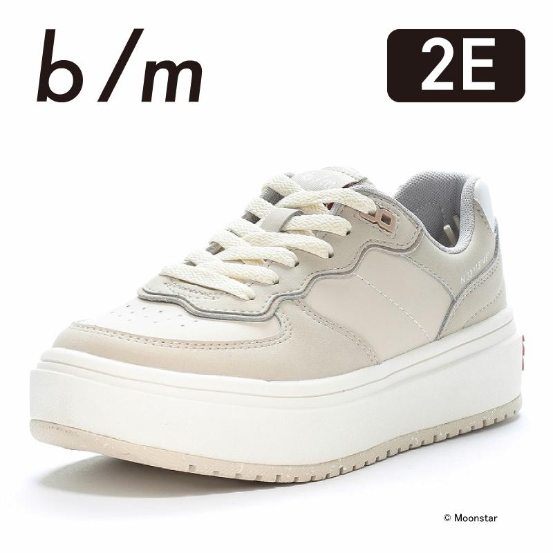 送料無料ムーンスター レディース B/Mノマドライド ホワイト サスティナブルなスニーカー 靴 シューズ カジュアル 衝撃吸収 エコ設計 リサイクル Ag+抗菌防臭 環境配慮 SDGs 母の日 b/m ムーンスター ビーエム スニーカー 厚底 メンズ レディース