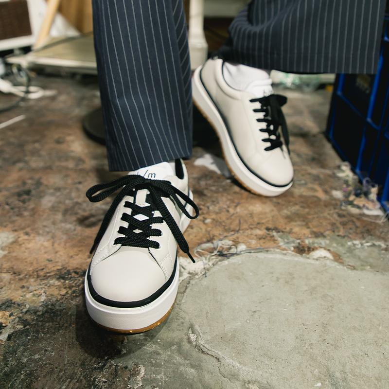 Moonstar（ムーンスター） スニーカー B/M （ビーエム） B/Mノマドウォーキー 【クリーム】 42700077 プラットフォーム クッション性 ヒール高5cm 抗菌防臭 合わせやすい コートスニーカー メンズ・レディース 男性用・女性用 肌 25 {SK} b/m ムーンスター ビーエム スニーカー 厚底 メンズ レディース