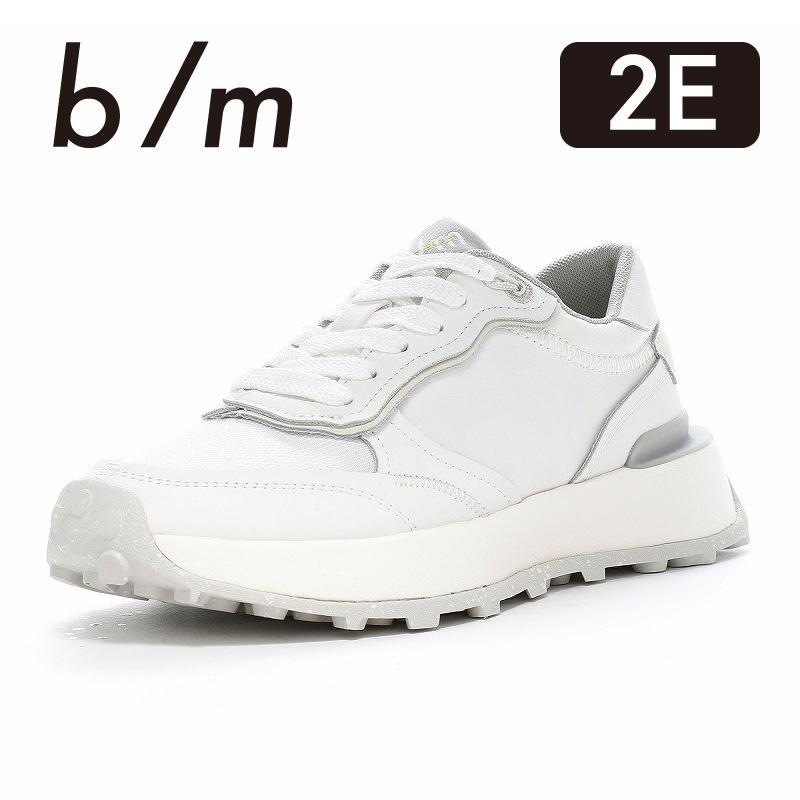 Moonstar（ムーンスター） スニーカー B/M （ビーエム） B/Mスラン 【ホワイト】 42700121 レトロ デザイン 安定感 クッション性 衝撃吸収 抗菌防臭 洗えるインソール おしゃれ ヒール高4cm メンズ・レディース 男性用・女性用 白 25 {SK} b/m ムーンスター スニーカー 厚底 メンズ レディース ウォーキング