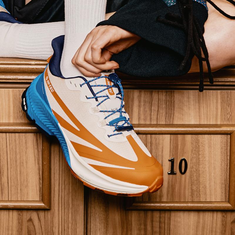 ハイテック HI-TEC スニーカー 透湿防水 軽量 メンズ アウトドア ハイク シューズ NOMAD ADV WP ウォームグレー/レッドオレンジ [2025年夏新作] 3月6日発売 百選 | HI-TEC | 01