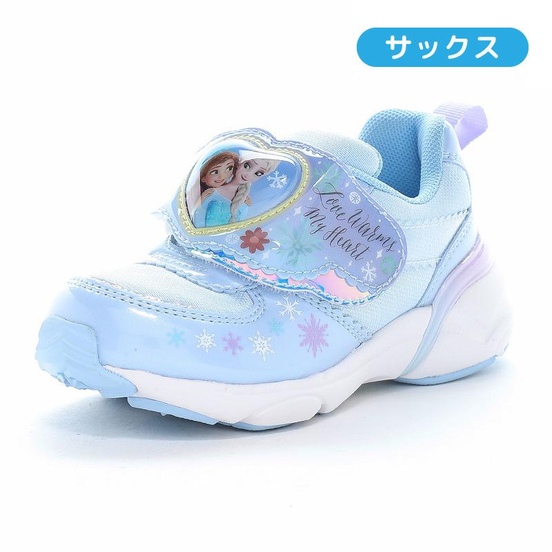 ディズニー アナと雪の女王 アナ エルサ スニーカー 光る 子供靴 キッズ シューズ 女の子 運動靴 靴 かわいい Disney DN C1366LE パープル サックス 百選の画像