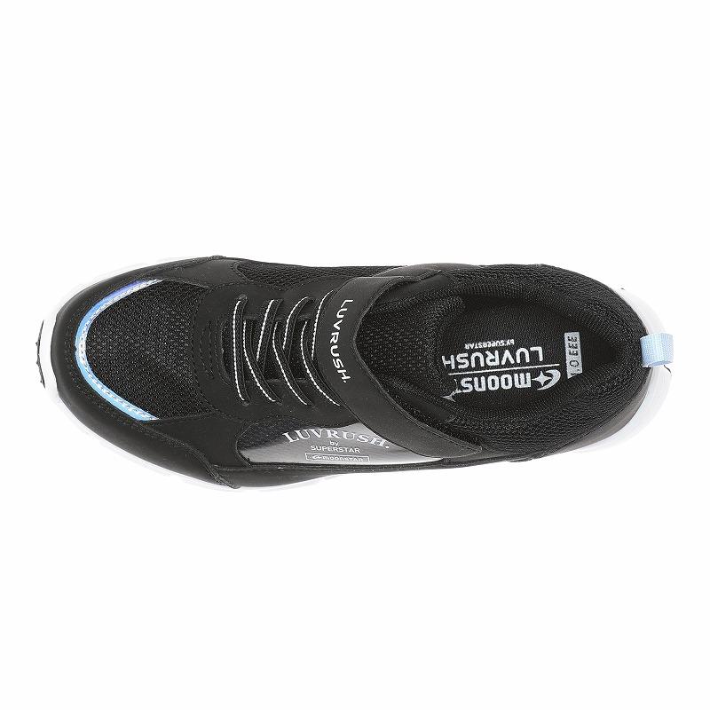 ムーンスター ラブラッシュ スーパースター スニーカー 防水 軽量 幅広 3E 子供靴 ジュニア シューズ 女の子 運動靴 靴 黒 甲高 moonstar LUVRUSH LV 1221 | ムーンスター スーパースター | 07
