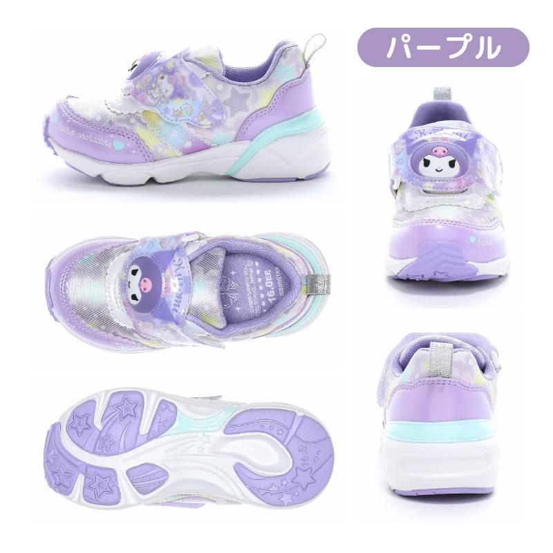 サンリオ ハローキティ シナモロール クロミ ポムポムプリン スニーカー 子供靴 光る キッズ シューズ 女の子 靴 Sanrio SA C040LE moonstar ムーンスター 百選の画像