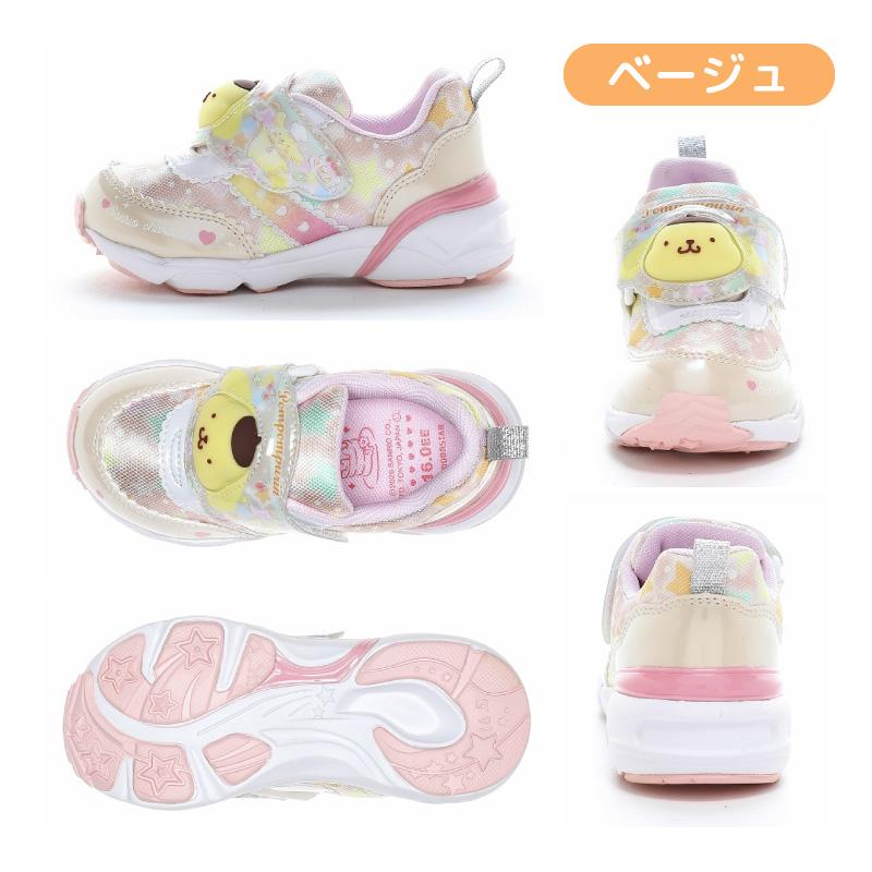サンリオ ハローキティ シナモロール クロミ ポムポムプリン スニーカー 子供靴 光る キッズ シューズ 女の子 靴 Sanrio SA C040LE moonstar ムーンスター 百選の画像