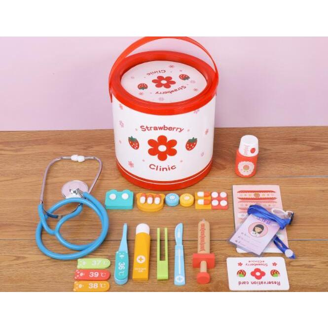 お医者さんごっこ お医者さんセットおもちゃ 17点セット 木製 知育玩具 ごっこ