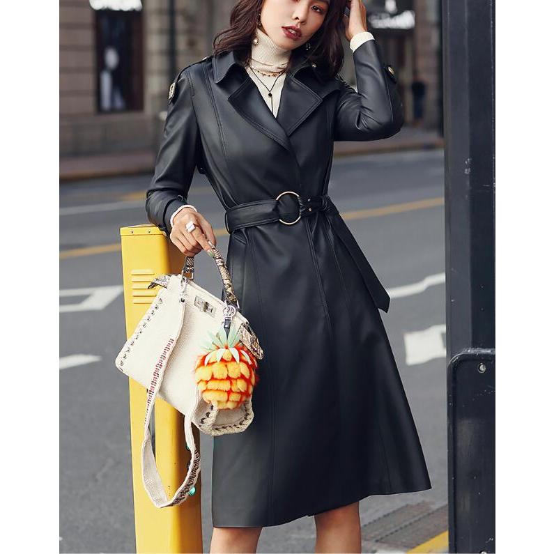 人気no 1 羊革 ラム トレンチコート Lサイズ レザージャケット Labelians Fr