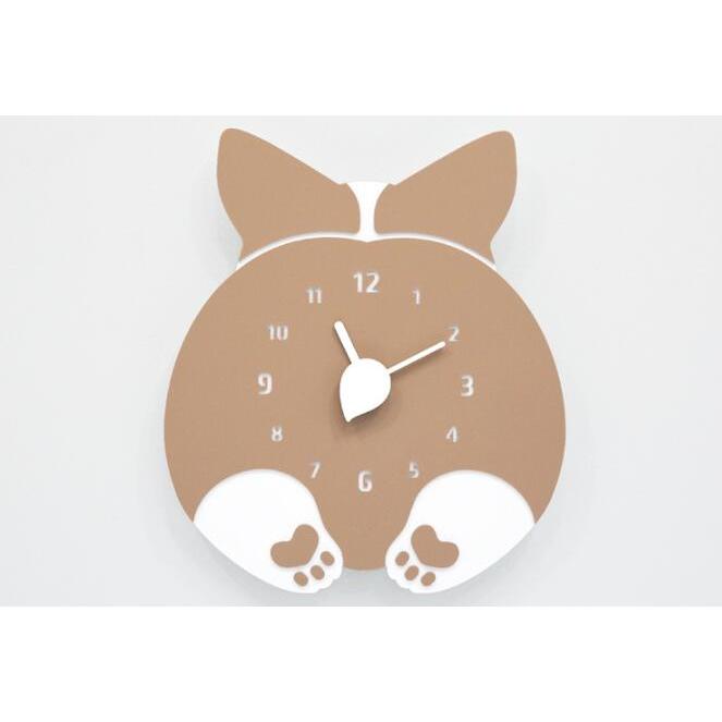 壁掛け時計 パンダ型 ウェルシュ コーギー ウサギ ネコ 動物のおしりがデザインの壁掛け時計 L0551 Moorebear 通販 Yahoo ショッピング