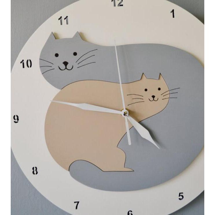 在庫限り 壁掛け時計 かわいい猫 猫柄 北欧 おしゃれ 連続秒針 静音 掛け時計 インテリア掛時計 見やすい インテリア 30cm Babylonrooftop Com Au