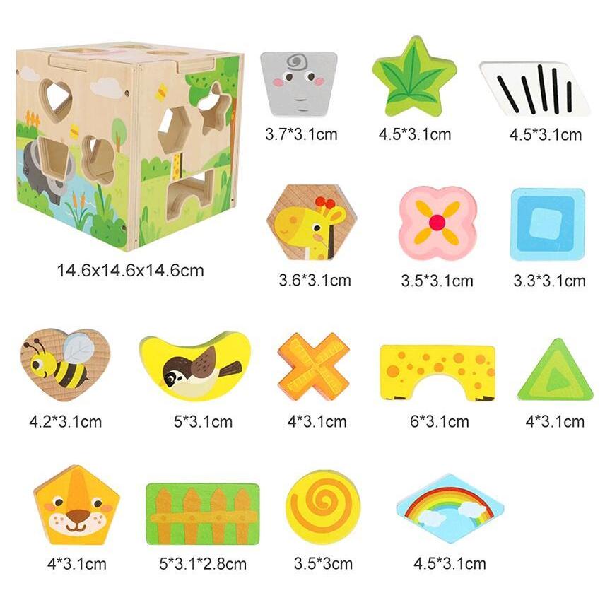 キューブパズル 木製おもちゃ 知育玩具 積み木 立体パズル ベビー 