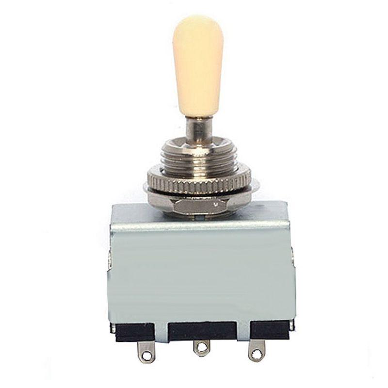 Yibuy メタル 3 Way トグルスイッチギタートグルスイッチ クローム ナット＆ガスケット ボックスタイプ スレッドシャフト直径12m