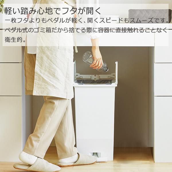 ゴミ箱 おしゃれ 45L 左右両開き 抗菌加工 ペダル キャスター付