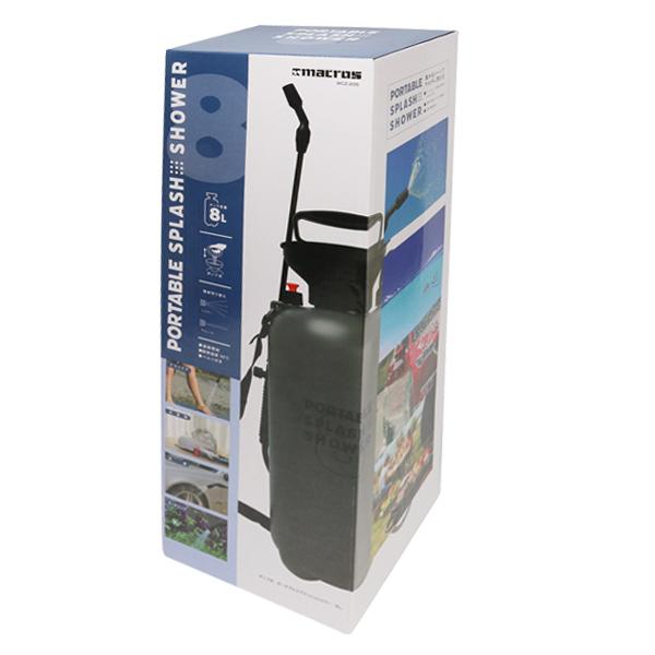 アウトドアシャワー 簡易シャワー タンク8L 圧力式 ロングホース付