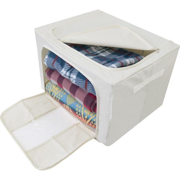 収納ボックス フタ付き 折りたたみ 窓付 収納BOX 積み重ね 66L