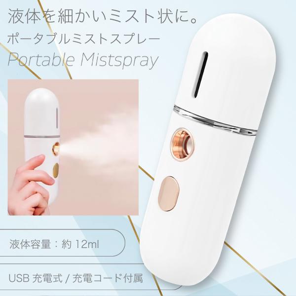 充電 ミストスプレー 保湿 ハンディ フェイスミスト USB 小型 微粒子