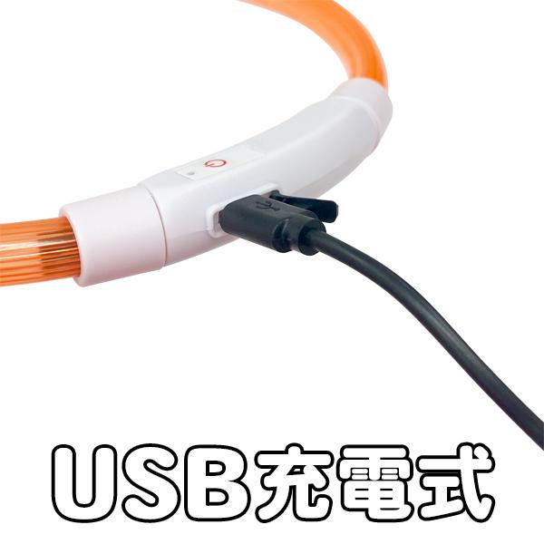 犬 首輪 光る 光る首輪 カラー USB充電式 ペット 夜 散歩 LED ライト リード 安全 視認性 小型犬 中型犬 大型犬 猫 光 点灯 安全グッズ ペット用品 S◇ 光る首輪｜more-create｜13