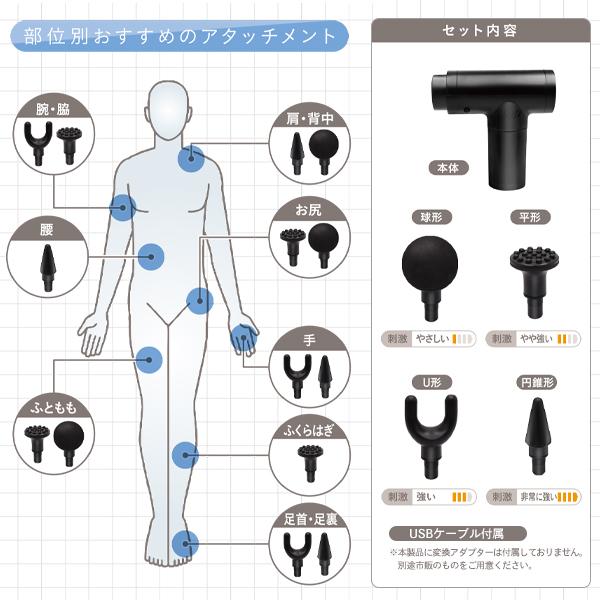 ハンディガン 振動マシン 小型 筋膜リリース リフト ケア 振動マシン 肩 首 足 ふくらはぎ 肩甲骨 腰 ボディケア 送込/日本郵便 S◇ Xコア・ツー:NEWブラック｜more-create｜06