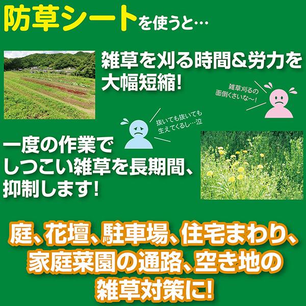 10個セット 防草シート 除草シート 1m×5m 雑草防止 雑草対策 U字ピン4本 固定 ほつれない 除草剤不要 雑草防止シート 除草 雑草 送料無料 S◇ 防草シート10個｜more-create｜05