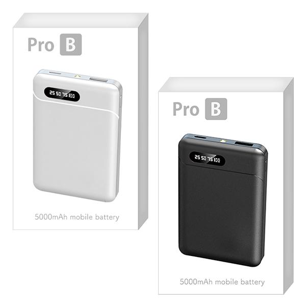 超小型 5000mAh モバイルバッテリー スマホ 充電器 led ライト付 残量