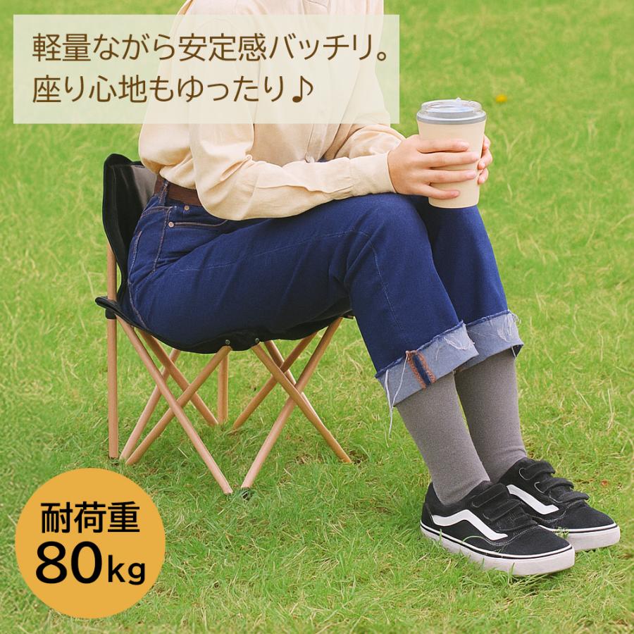 折りたたみ椅子 アウトドアチェア ミニサイズ 背もたれ付き 万博 行列