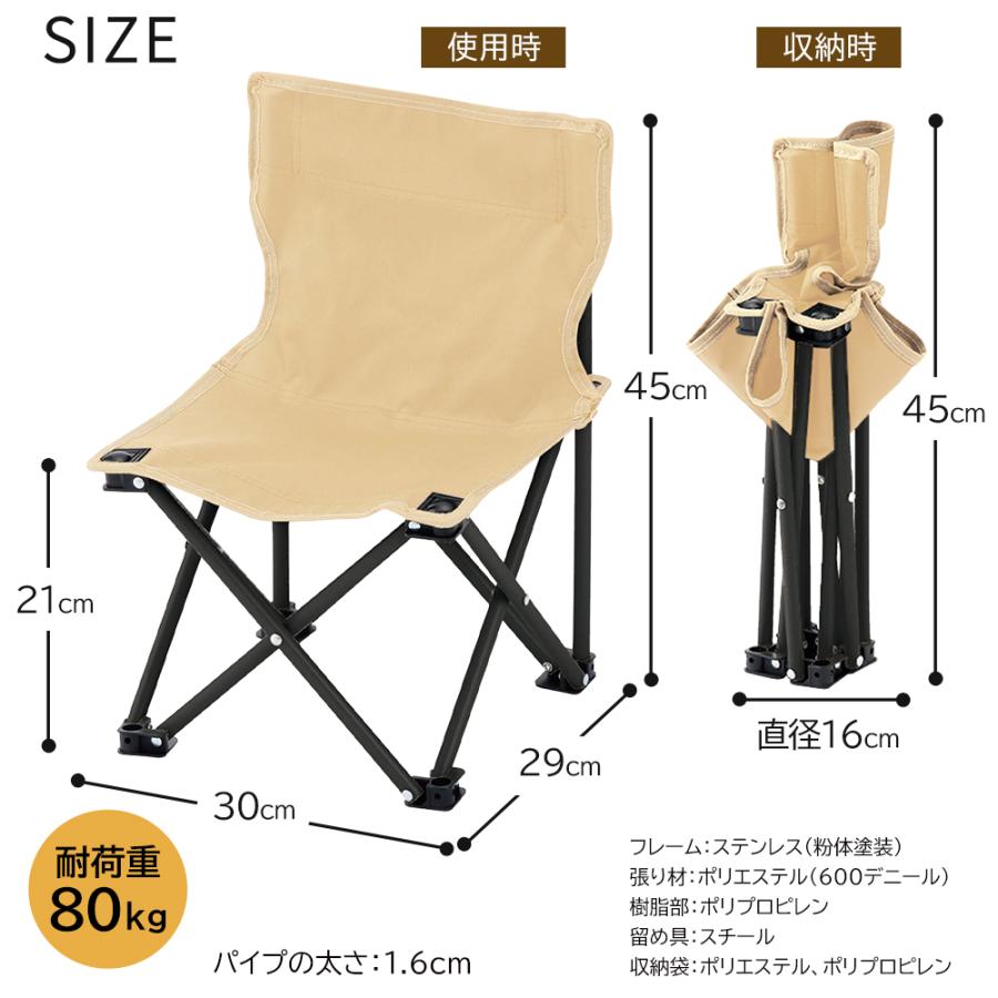 折りたたみ椅子 アウトドアチェア ミニサイズ 背もたれ付き 万博 行列