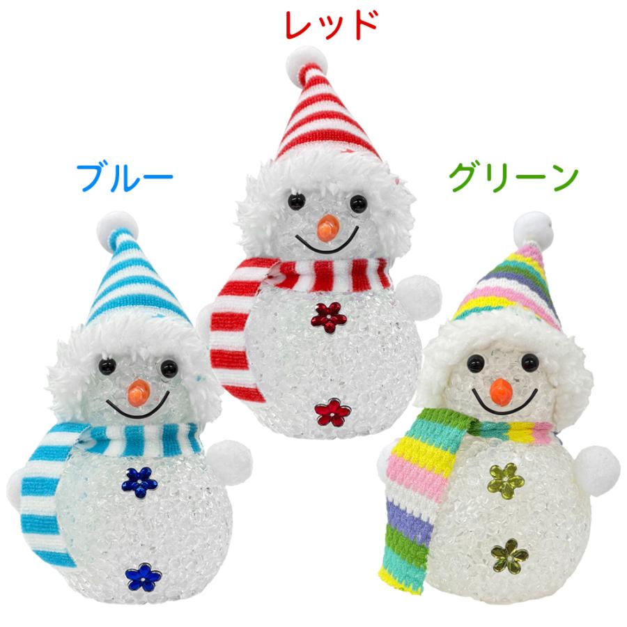 光る雪だるま クリスマス 飾り ミニサイズ カラフルに光る LED 玄関
