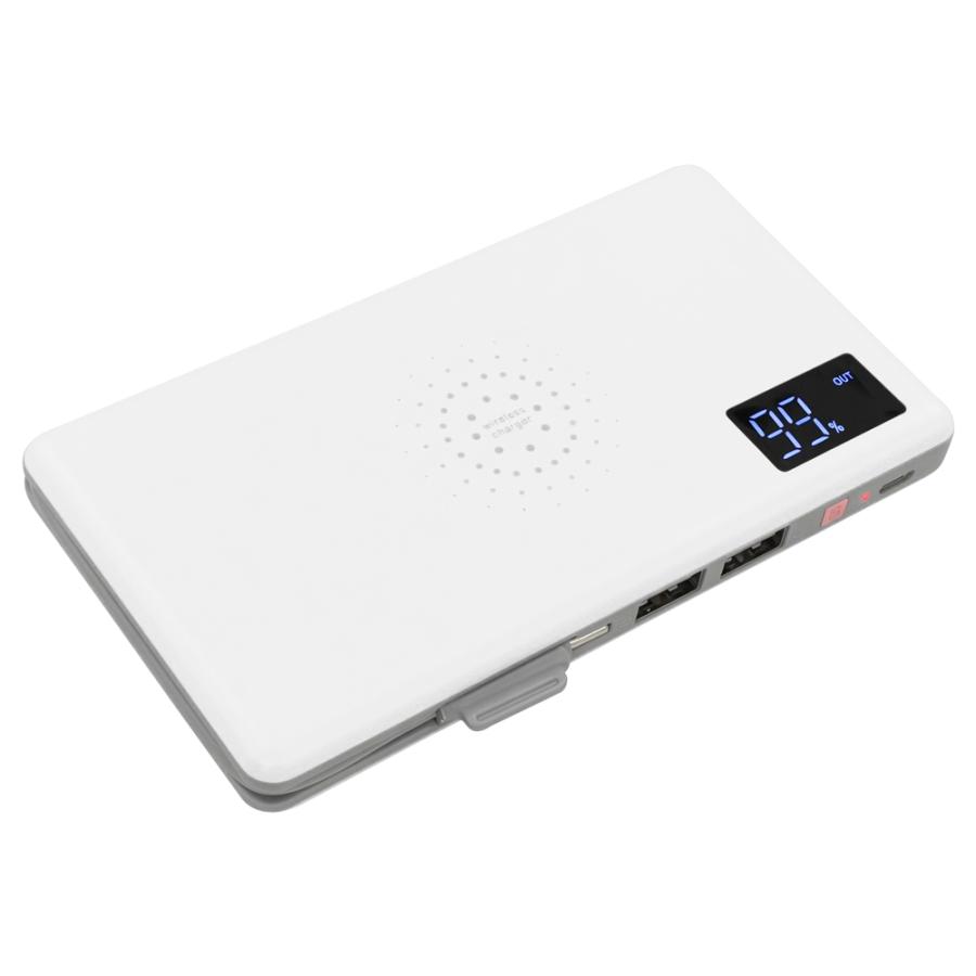 モバイルバッテリー 10000mAh ワイヤレス充電 Type-C ケーブル内蔵 大