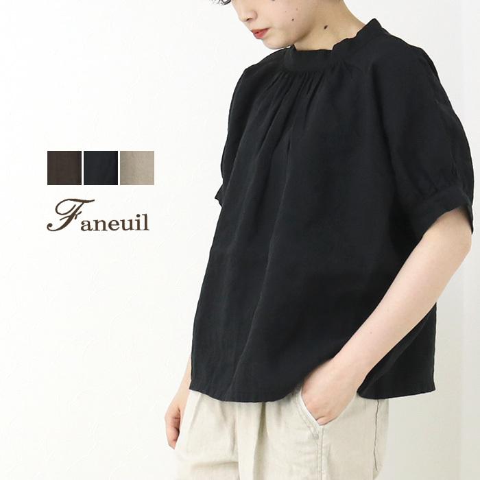50 Off ファヌル Faneuil フレンチリネンギャザードルマンブラウス F 21春夏 麻 ハイネック ワイド 日本製 レディース 気質アップ Www Technet 21 Org