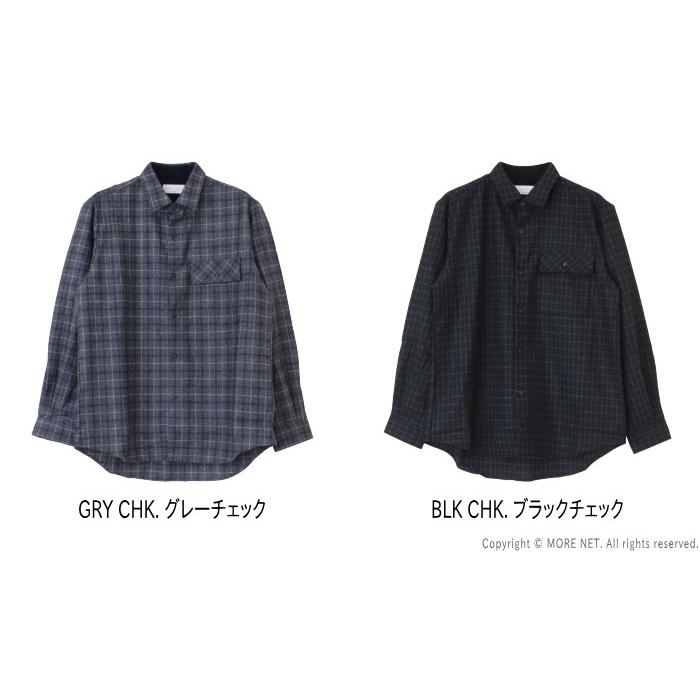 マニュアルアルファベット Manual Alphabet ルーズフィットウールチェックシャツ MA-S-804 メンズ 日本製 長袖 2025秋冬 | MANUAL ALPHABET | 03
