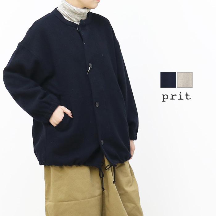 プリット Prit パイクメルトンノーカラーミリタリーショートコート P アウター ブルゾン ワイド 日本製 レディース P モアネット Casual Select 通販 Yahoo ショッピング