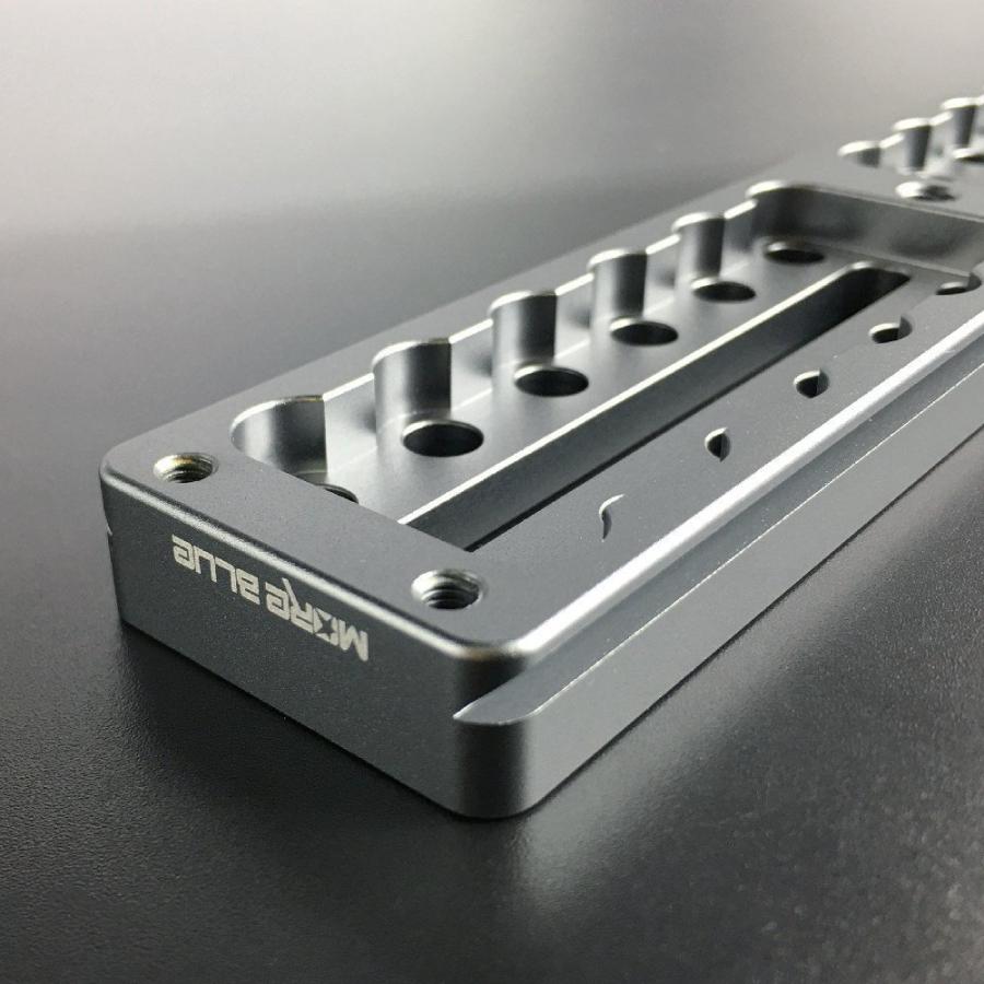 AU005-アルカスイス規格 長さ185mmアリガタ 20mm間隔穴タイプ 取付