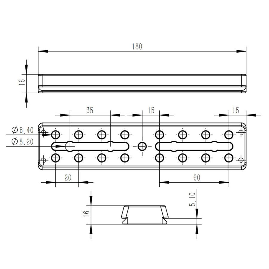 AU023-ビクセン x アルカスイス デュアル規格180mm軽量アリガタ 取付