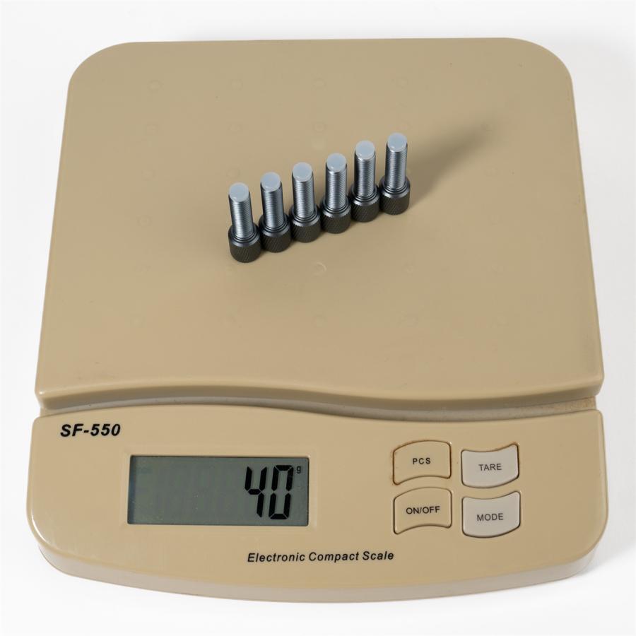 NJ008-アルミ合金製M8*25mmナイロン保護ヘッド付きつまみねじ 6点